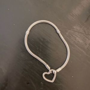 Pandora Heart Closure Snake Chain Bracelet